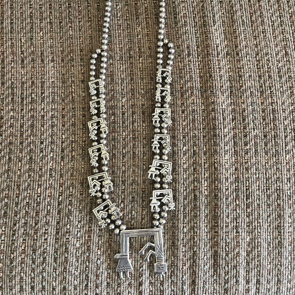 Silver Navajo Squash Blossom necklace